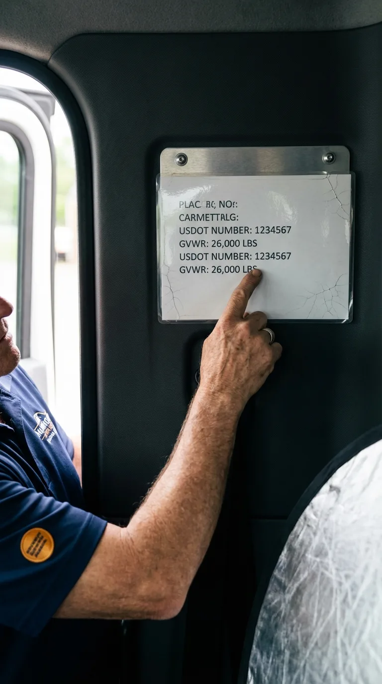 USDOT licensing placard verification in Hartshorne
